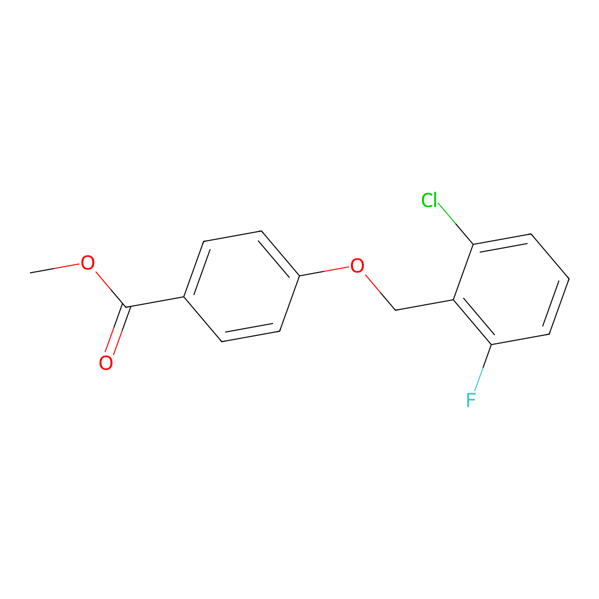 Methyl 4-[(2-chloro-6-fluorophenyl)methoxy]benzoate molecular structure, CAS 128982-50-3