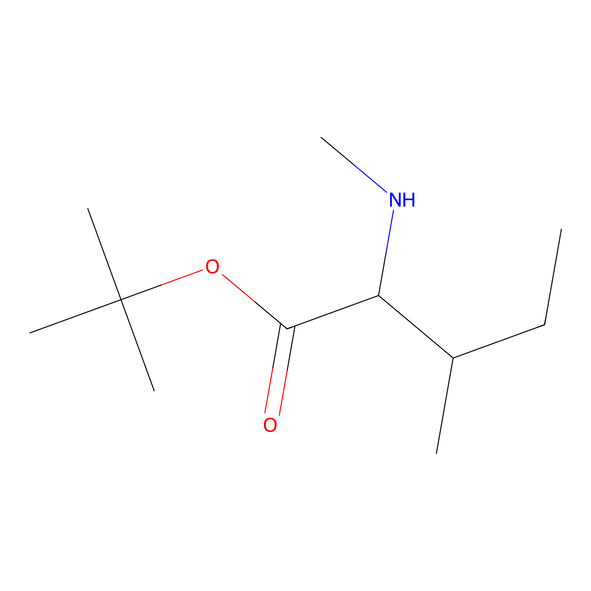 tert-butyl (2S,3S)-3-methyl-2-(methylamino)pentanoate molecular structure, CAS 128984-43-0