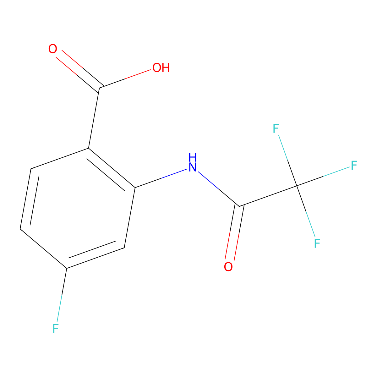 4-fluoro-N-(trifluoroacetyl)anthranilic acid molecular structure, CAS 128992-67-6
