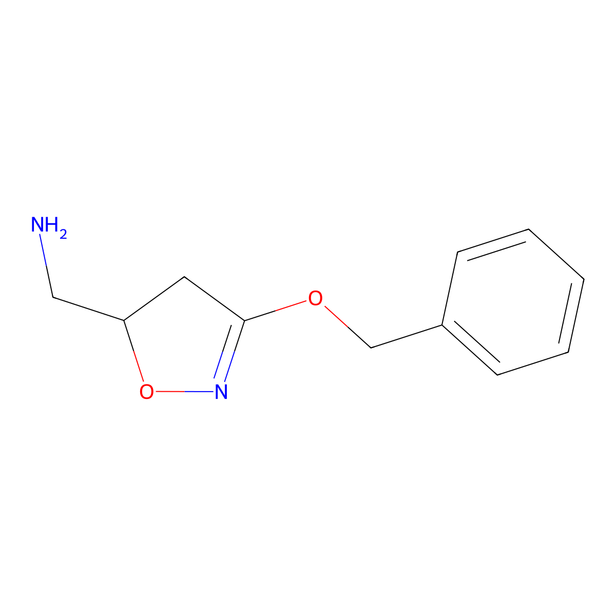 (3-(Benzyloxy)-4,5-dihydroisoxazol-5-yl)methanamine molecular structure, CAS 128993-15-7