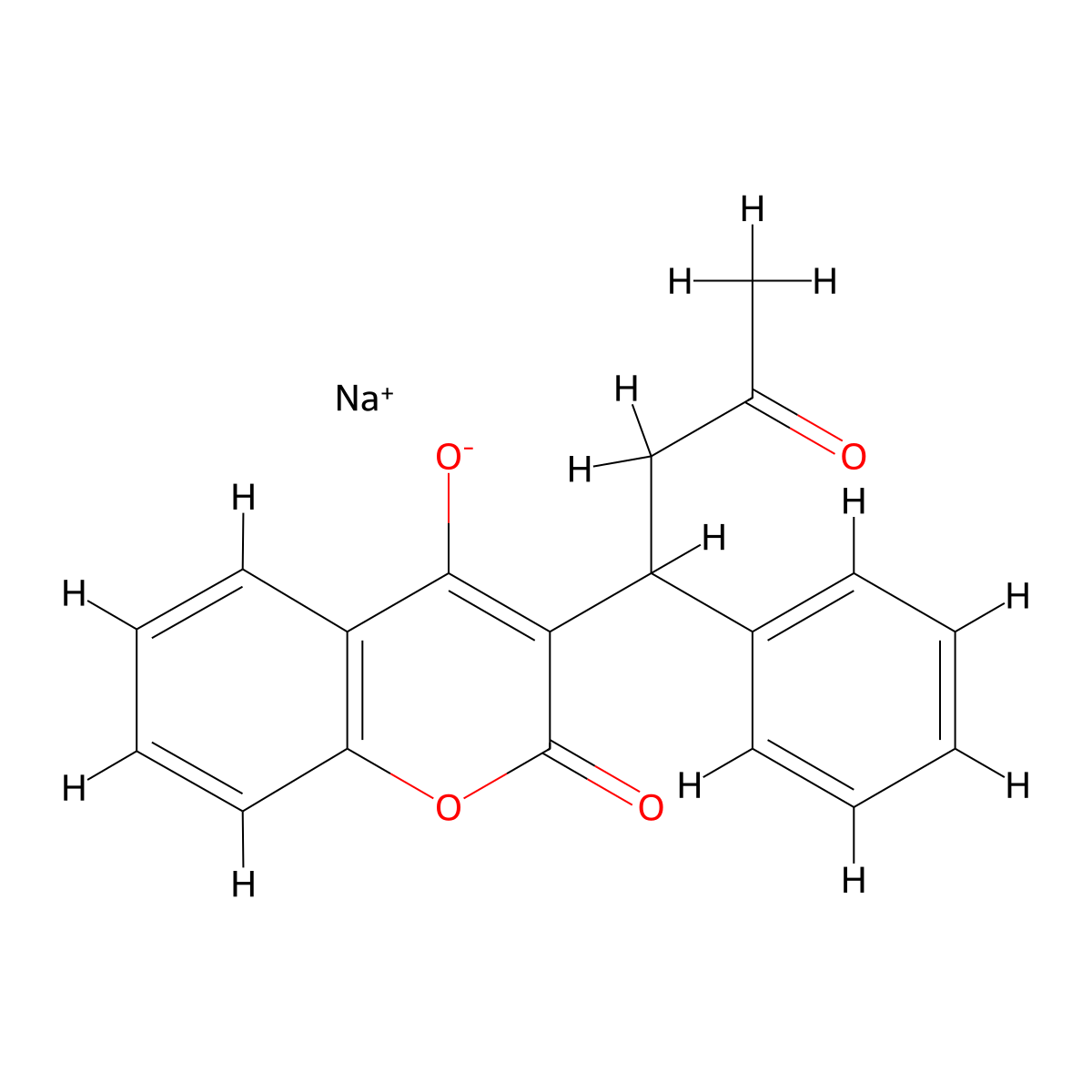 Warfarin Sodium molecular structure, CAS 129-06-6