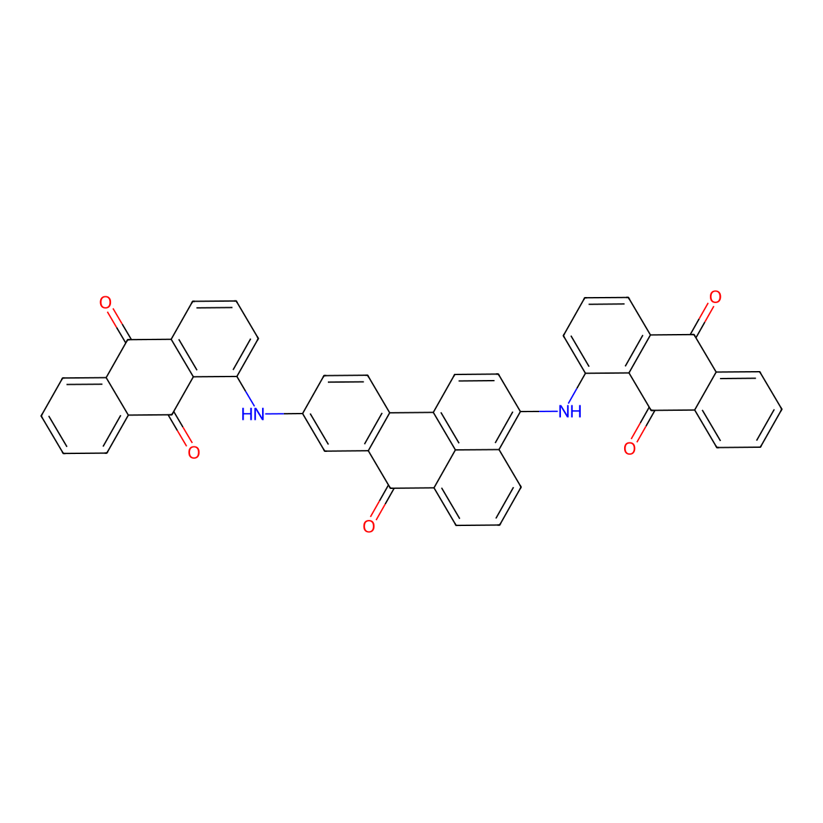 9,10-Anthracenedione, 1,1'-((7-oxo-7H-benz(de)anthracene-3,9-diyl)diimino)bis- molecular structure, CAS 129-22-6