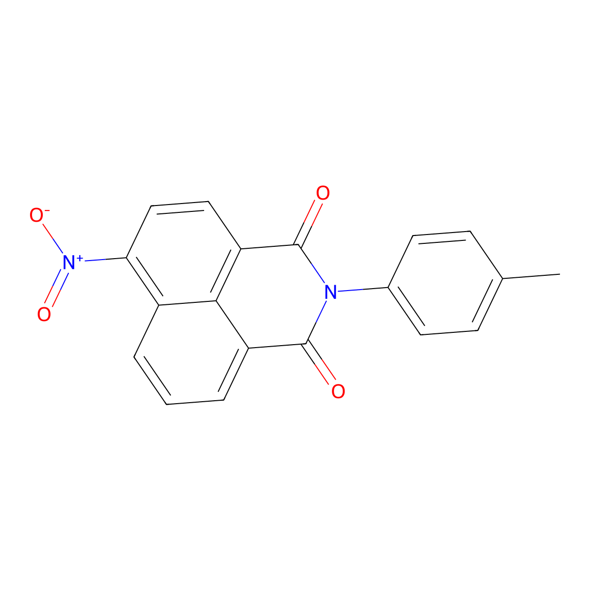 2-(4-methylphenyl)-6-nitro-1H-benzo[de]isoquinoline-1,3(2H)-dione molecular structure, CAS 129-23-7