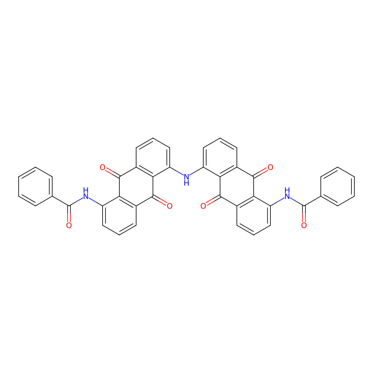 1,1'-Iminobis(5-benzamidoanthraquinone) molecular structure, CAS 129-28-2