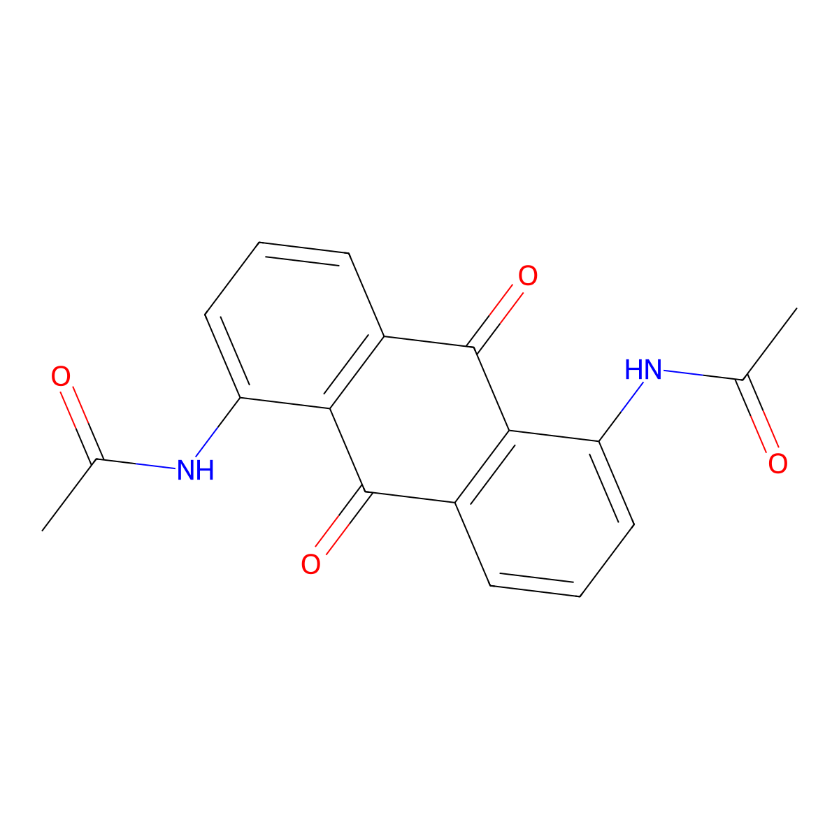 Acetamide, N,N'-bis(9,10-dihydro-9,10-dioxo-1,5-anthracenediyl)bis- molecular structure, CAS 129-30-6