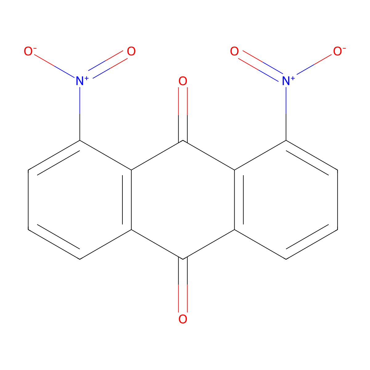 1,8-Dinitro-9,10-anthraquinone molecular structure, CAS 129-39-5
