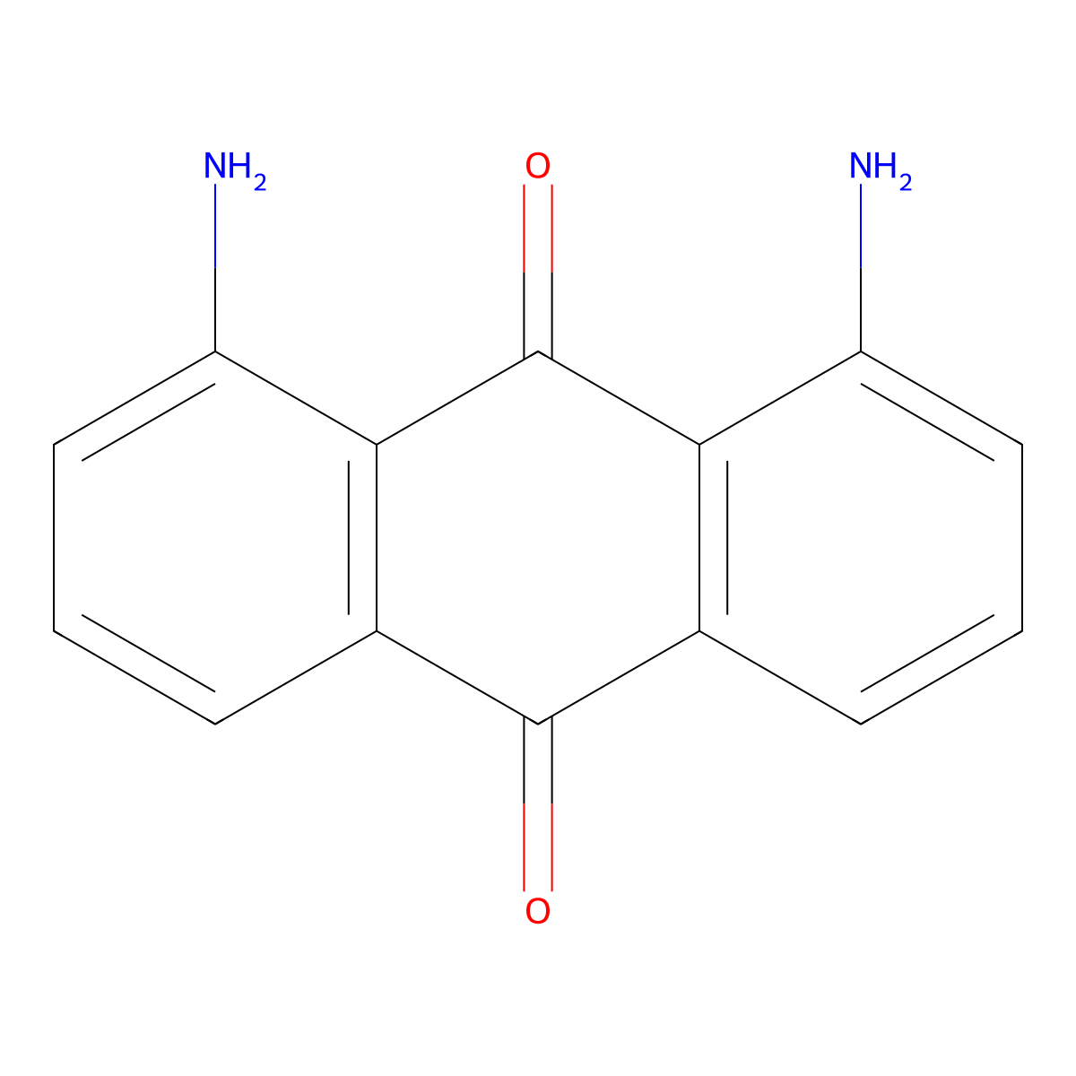 1,8-Diamino-9,10-anthracenedione molecular structure, CAS 129-42-0