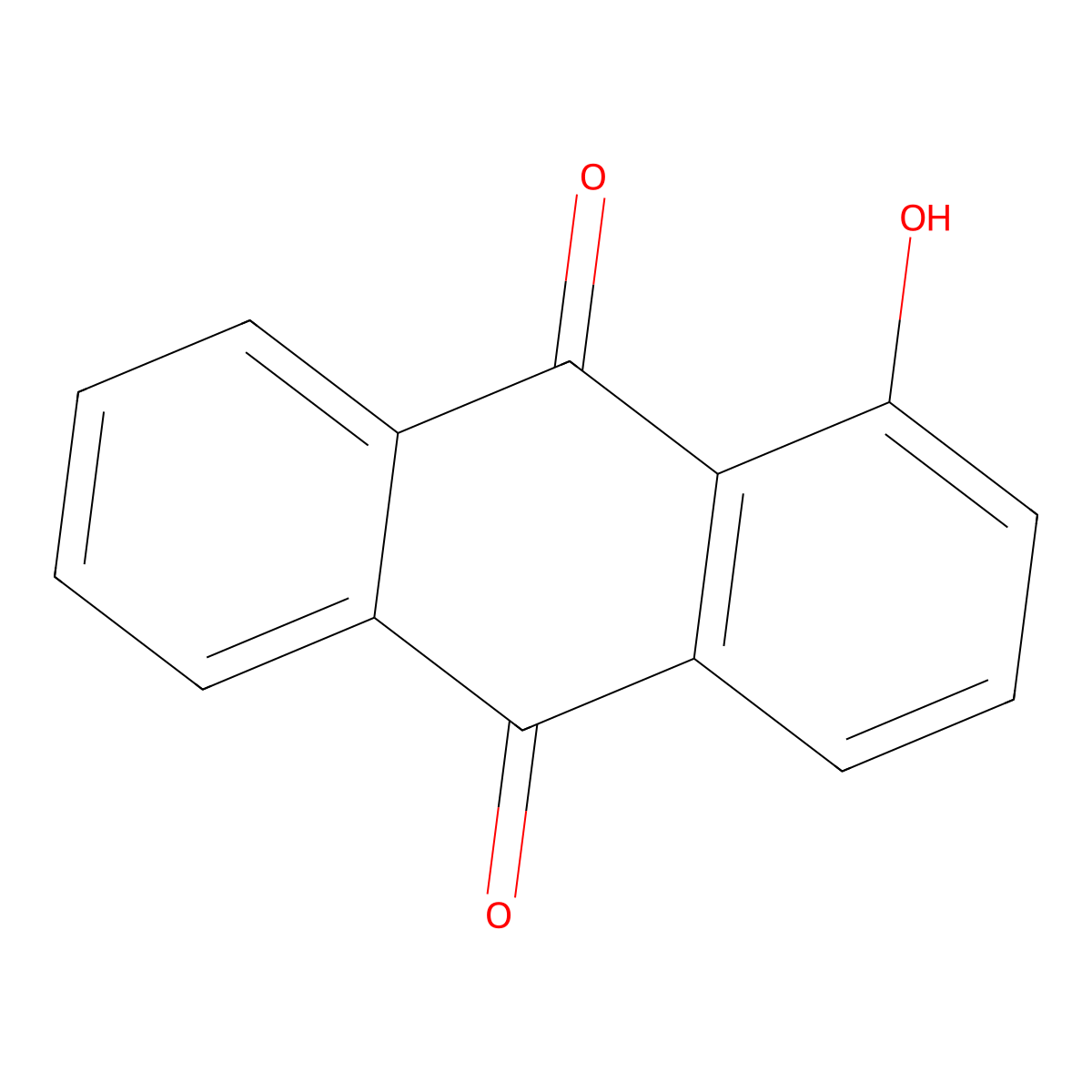 1-Hydroxyanthraquinone molecular structure, CAS 129-43-1