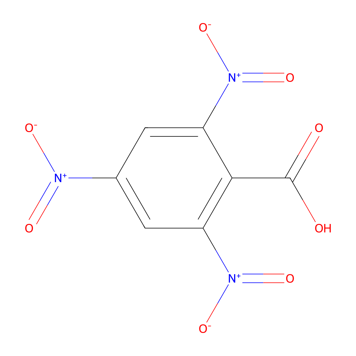 2,4,6-Trinitrobenzoic acid molecular structure, CAS 129-66-8