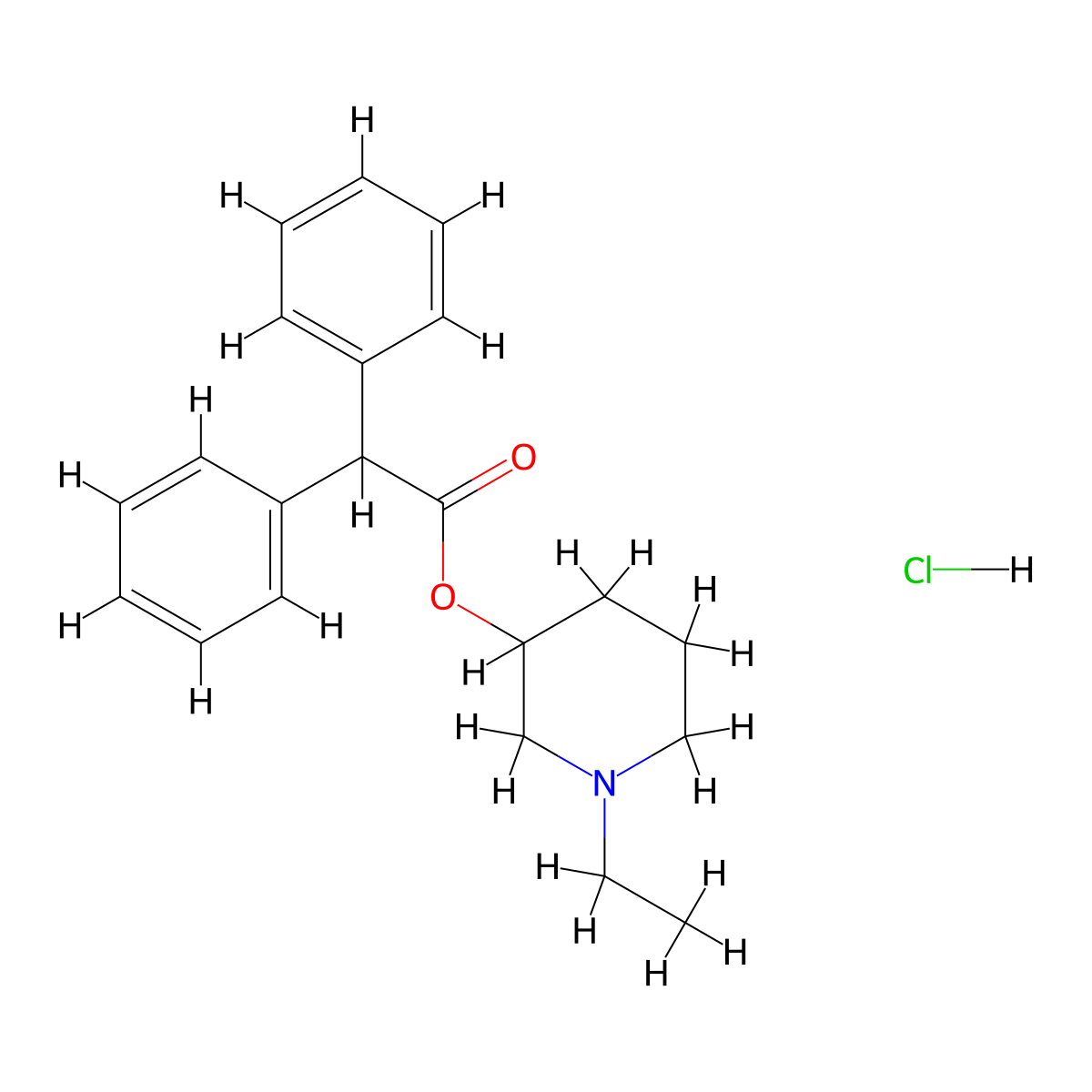Piperidolate Hydrochloride molecular structure, CAS 129-77-1
