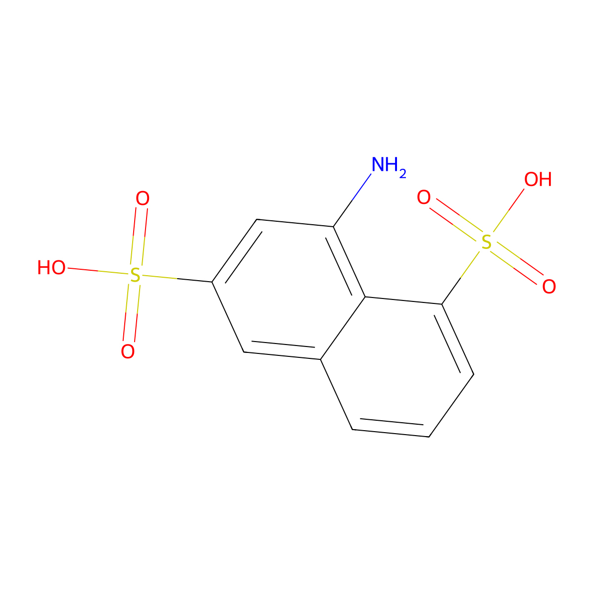 1,6-Naphthalenedisulfonic acid, 8-amino- molecular structure, CAS 129-91-9