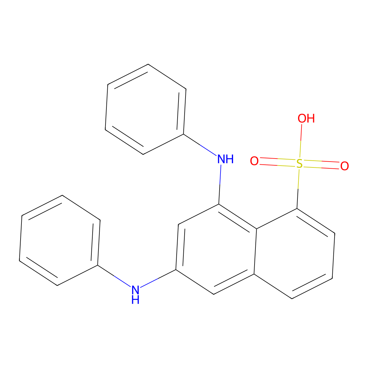 1-Naphthalenesulfonic acid, 6,8-bis(phenylamino)- molecular structure, CAS 129-93-1