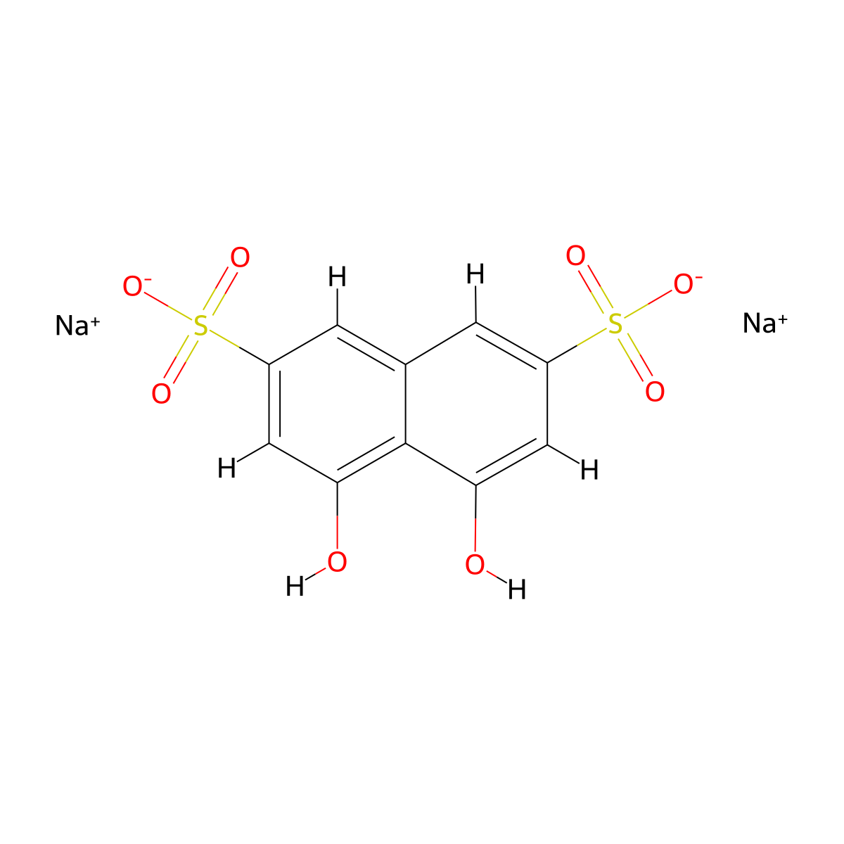 Sodium chromotropate molecular structure, CAS 129-96-4