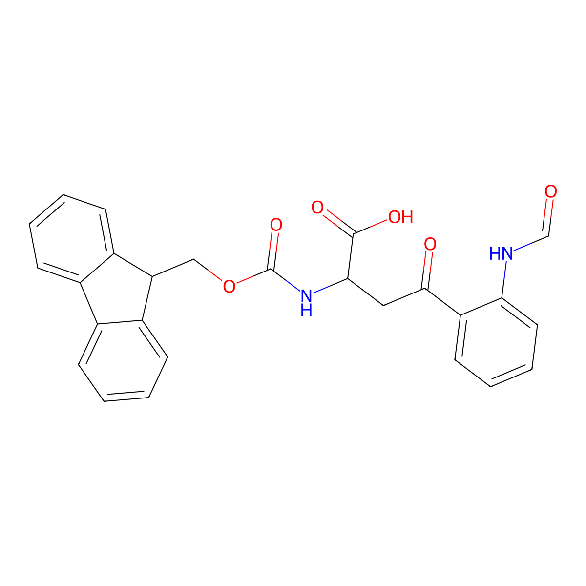 (Alphas)-alpha-[[(9H-fluoren-9-ylmethoxy)carbonyl]amino]-2-(formylamino)-gamma-oxobenzenebutanoic acid molecular structure, CAS 1290040-15-1