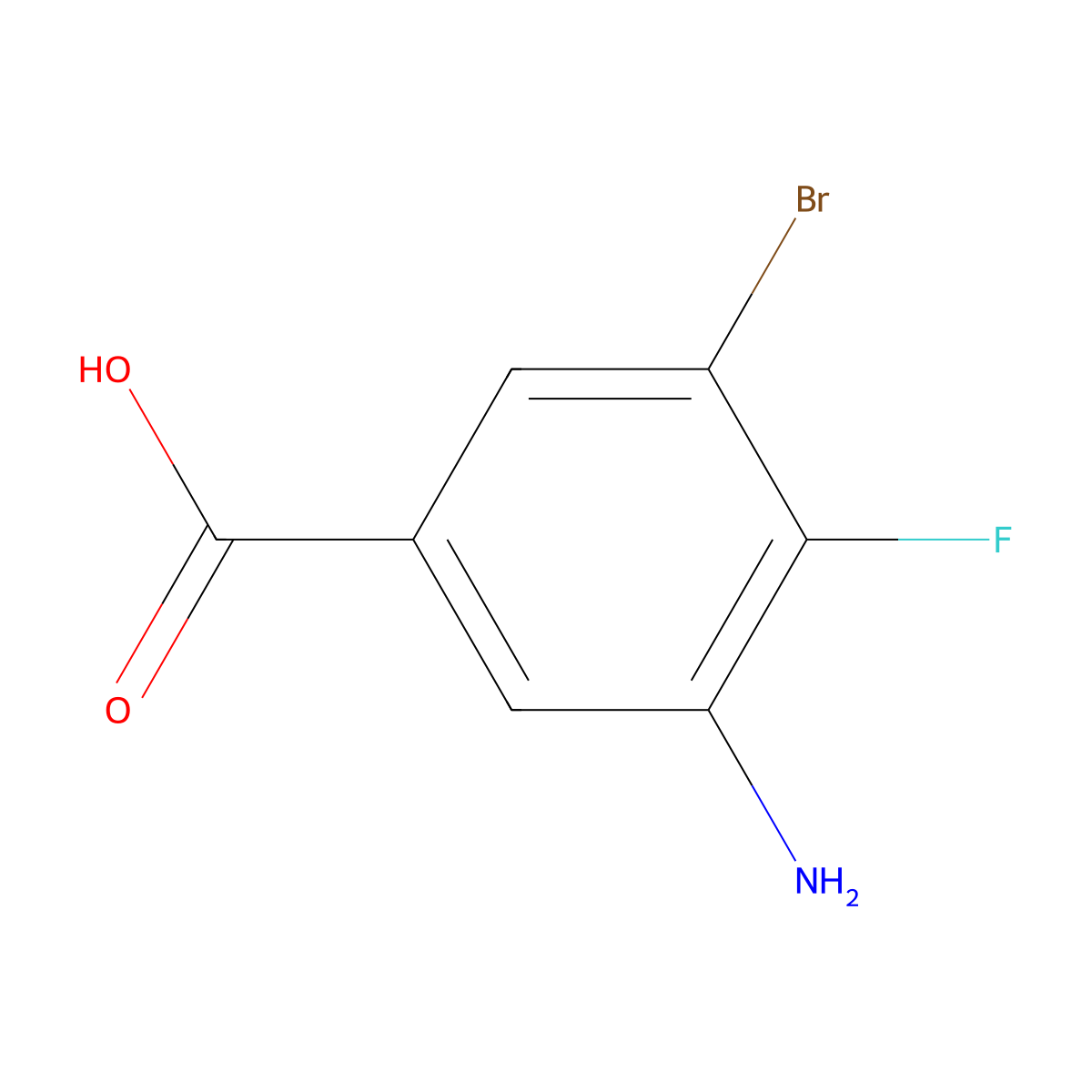 3-Amino-5-bromo-4-fluorobenzoic acid molecular structure, CAS 1290117-11-1