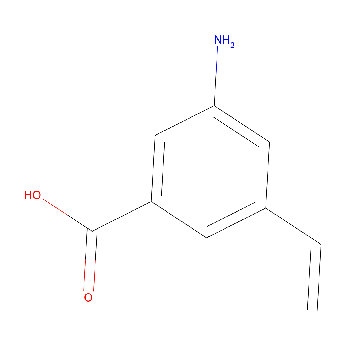 3-Amino-5-ethenylbenzoic acid molecular structure, CAS 1290117-14-4