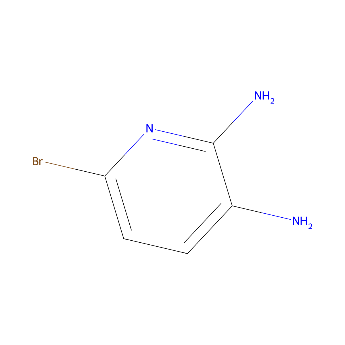 6-Bromopyridine-2,3-diamine molecular structure, CAS 129012-04-0