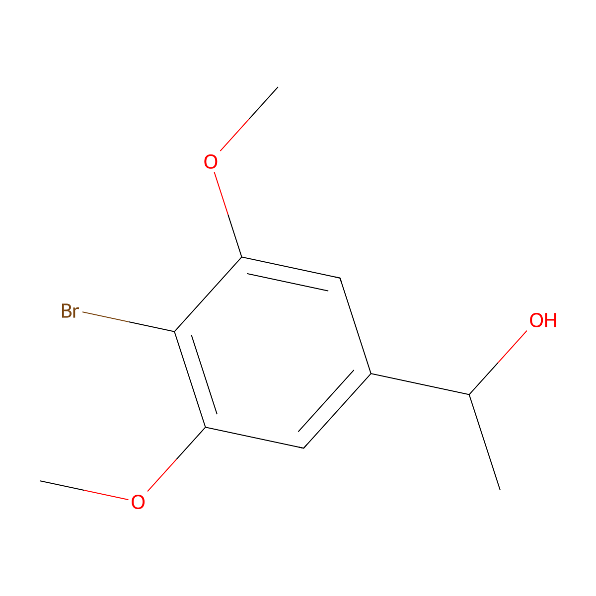 1-(4-Bromo-3,5-dimethoxyphenyl)ethanol molecular structure, CAS 1290127-70-6