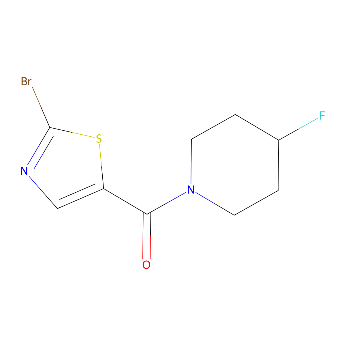 (2-Bromothiazol-5-yl)(4-fluoropiperidin-1-yl)methanone molecular structure, CAS 1290136-86-5