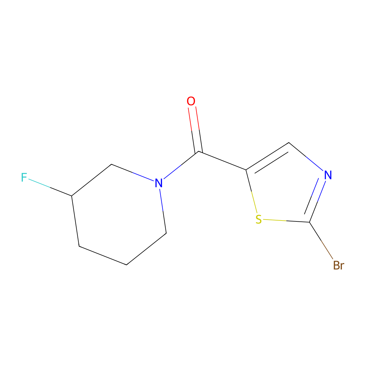 (2-Bromothiazol-5-yl)(3-fluoropiperidin-1-yl)methanone molecular structure, CAS 1290136-87-6