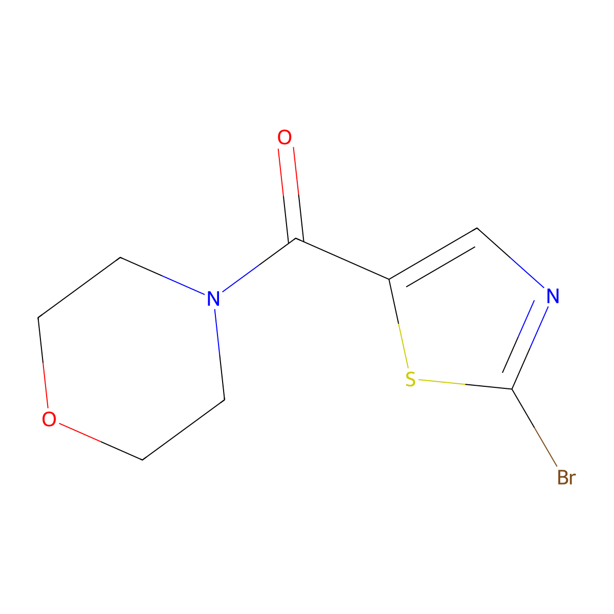 (2-Bromothiazol-5-yl)(morpholino)methanone molecular structure, CAS 1290136-88-7