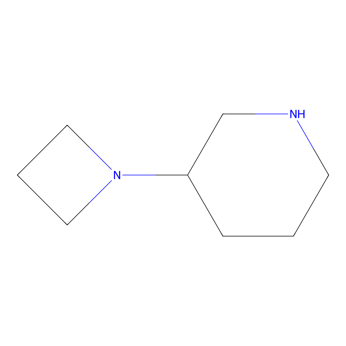 3-(Azetidin-1-yl)piperidine molecular structure, CAS 1290136-92-3