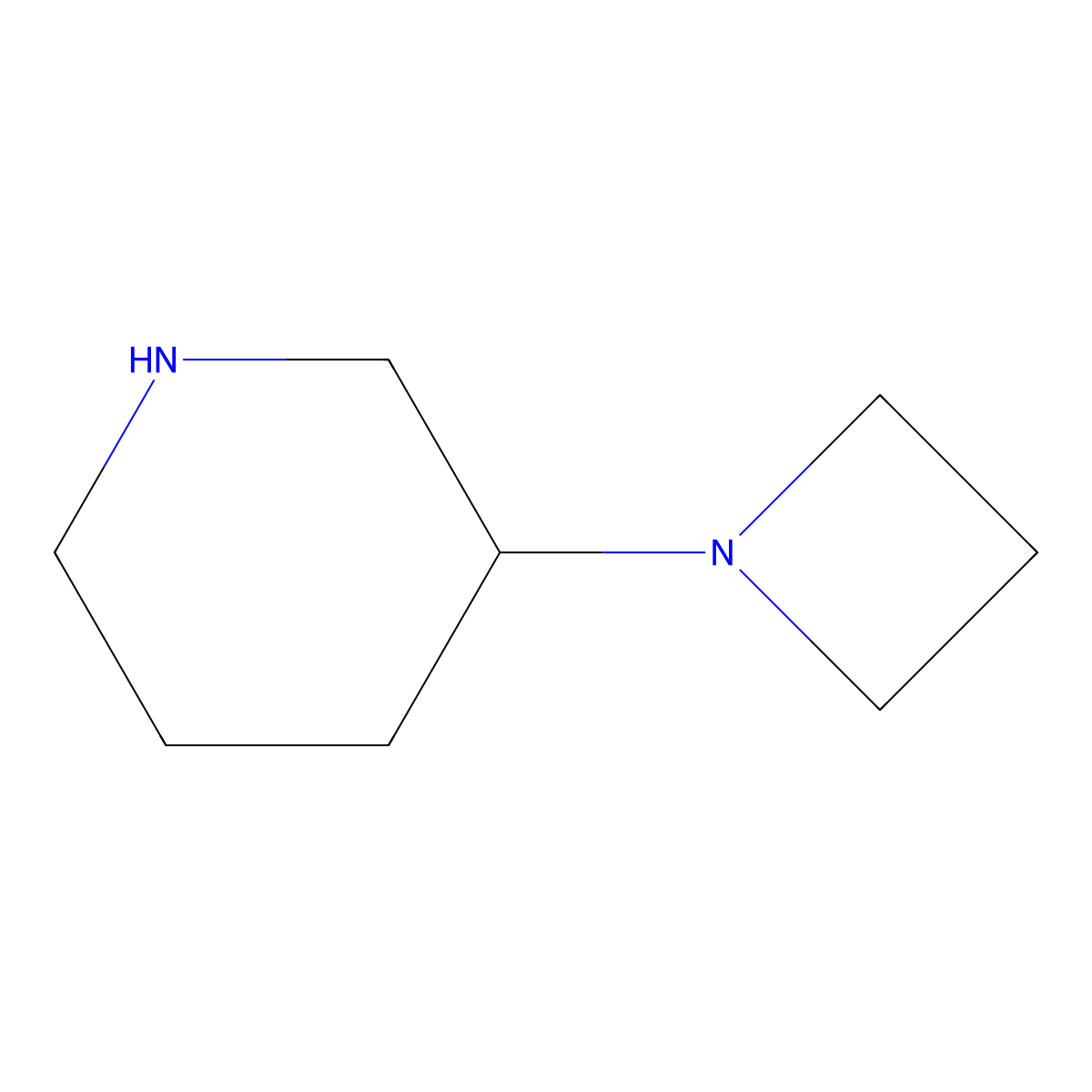 3-(Azetidin-1-yl)piperidine molecular structure, CAS 1290136-92-3