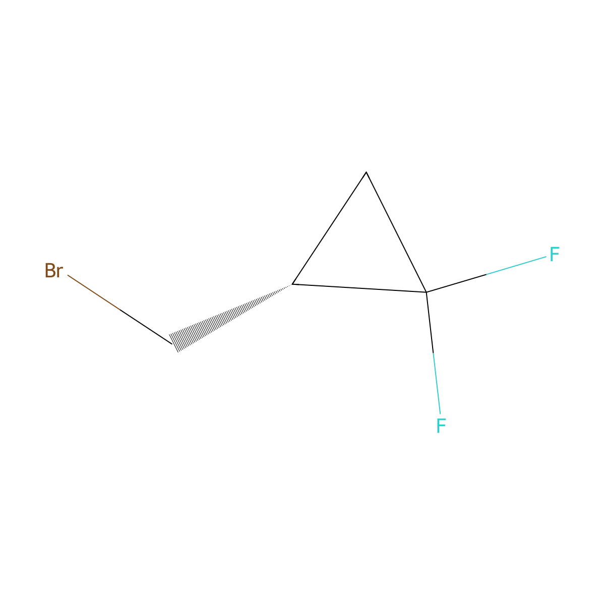 (2R)-2-(Bromomethyl)-1,1-difluorocyclopropane molecular structure, CAS 1290140-59-8