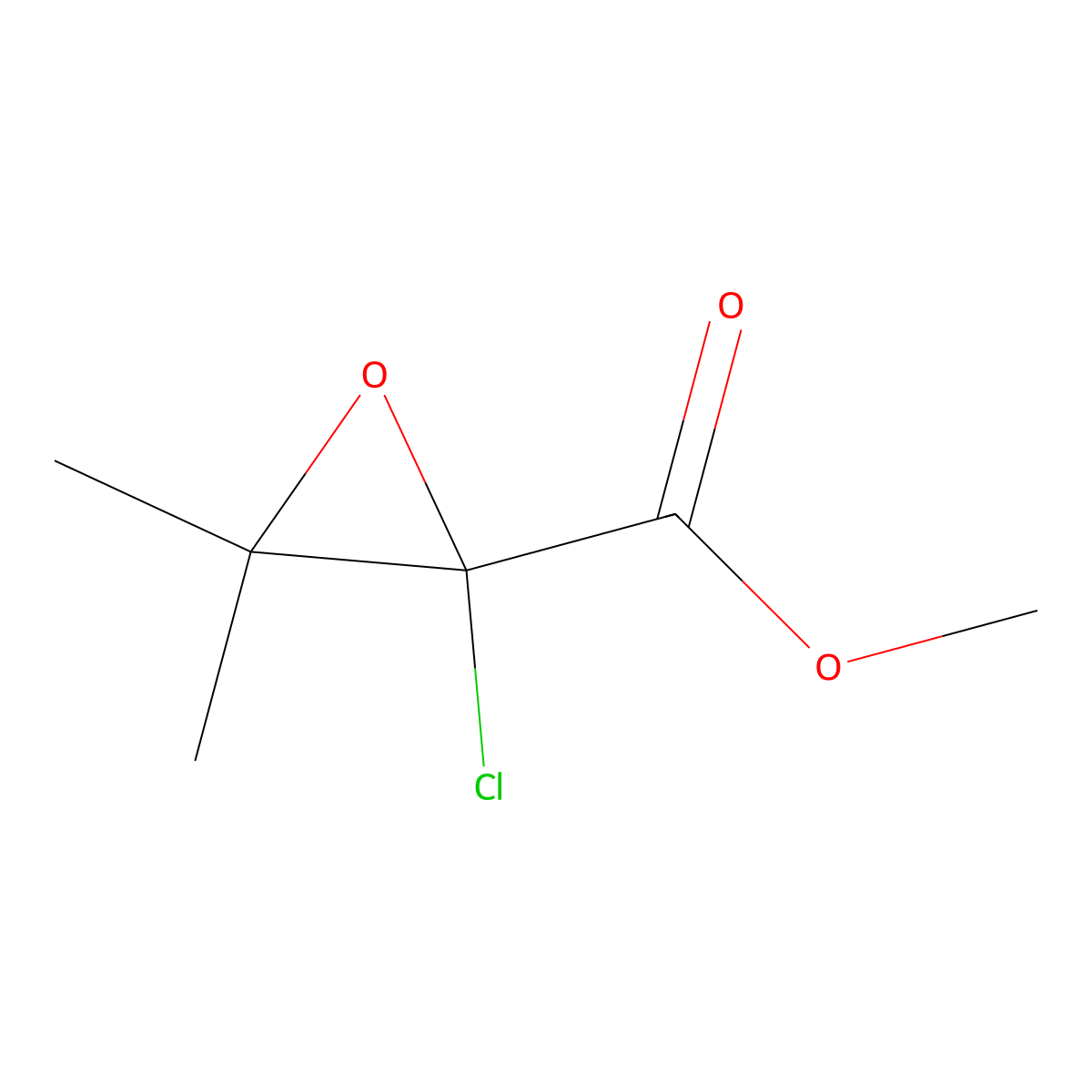 Methyl 2-chloro-3,3-dimethyloxirane-2-carboxylate molecular structure, CAS 129015-33-4