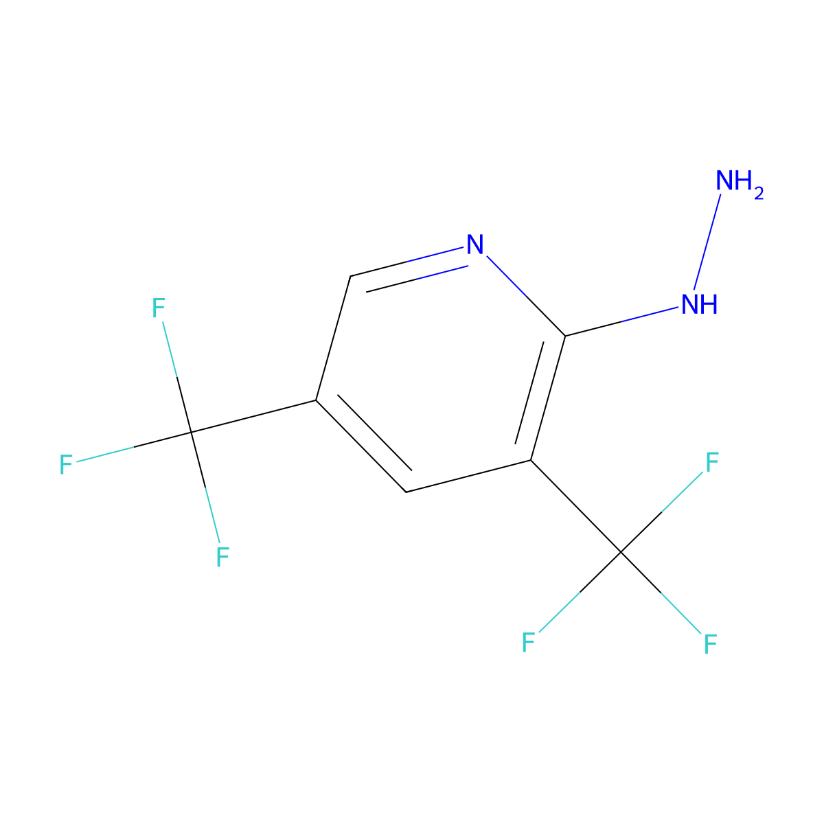 2-Hydrazino-3,5-bis(trifluoromethyl)pyridine molecular structure, CAS 129015-67-4