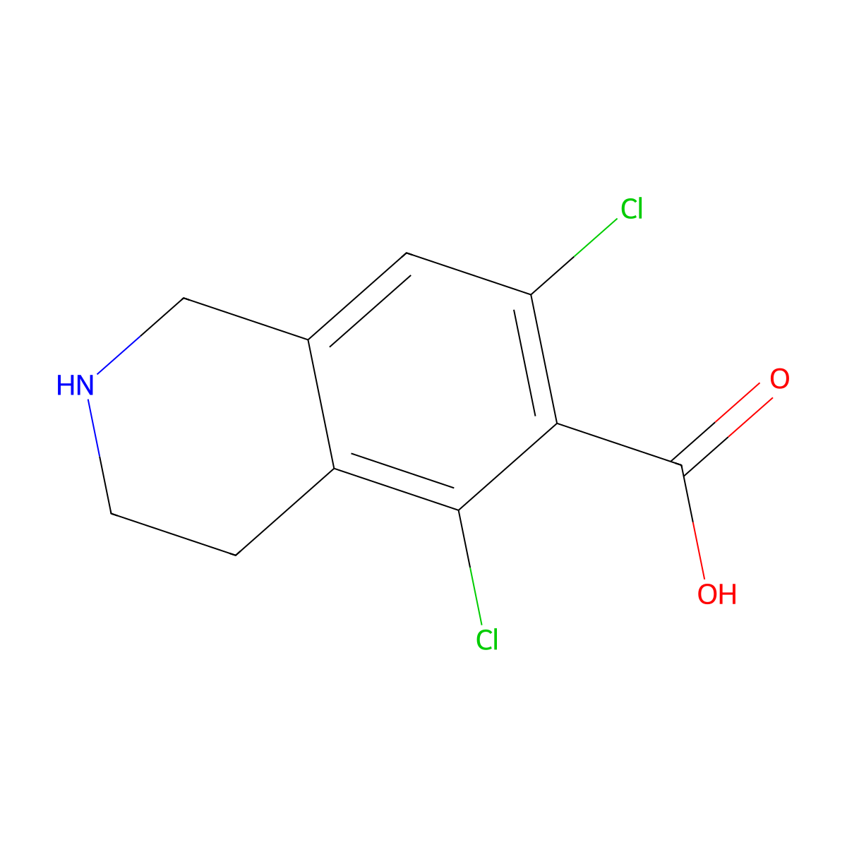 5,7-Dichloro-1,2,3,4-tetrahydroisoquinoline-6-carboxylic acid molecular structure, CAS 1290176-71-4