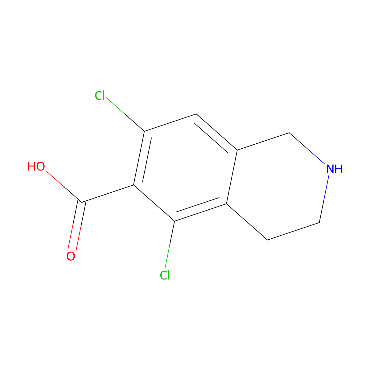 5,7-Dichloro-1,2,3,4-tetrahydroisoquinoline-6-carboxylic acid molecular structure, CAS 1290176-71-4