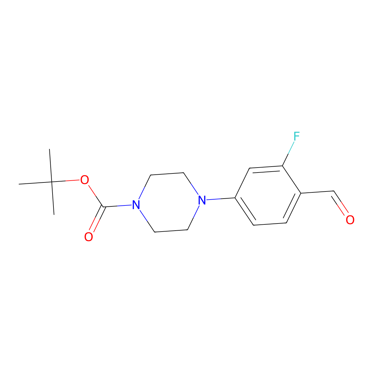 Tert-butyl 4-(3-fluoro-4-formylphenyl)piperazine-1-carboxylate molecular structure, CAS 1290181-35-9