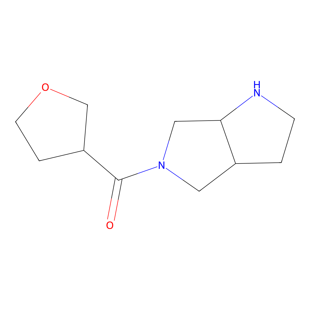 rel-((3aR,6aR)-hexahydropyrrolo[3,4-b]pyrrol-5(1H)-yl)(tetrahydrofuran-3-yl)methanone molecular structure, CAS 1290188-08-7