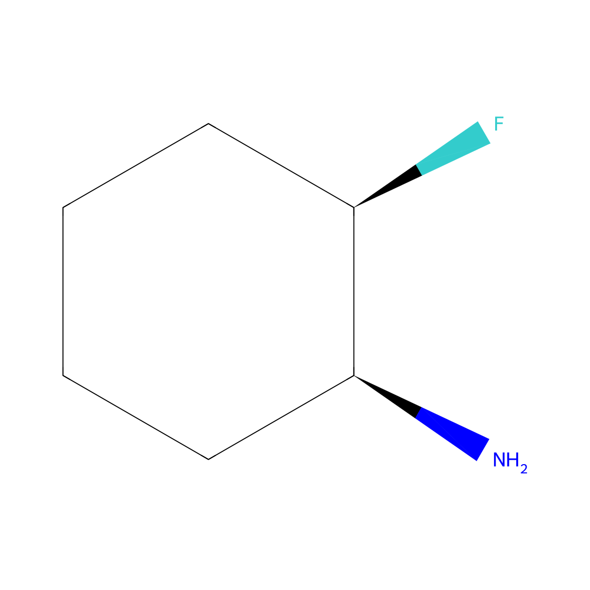 (1S,2R)-2-fluorocyclohexan-1-amine molecular structure, CAS 1290191-94-4