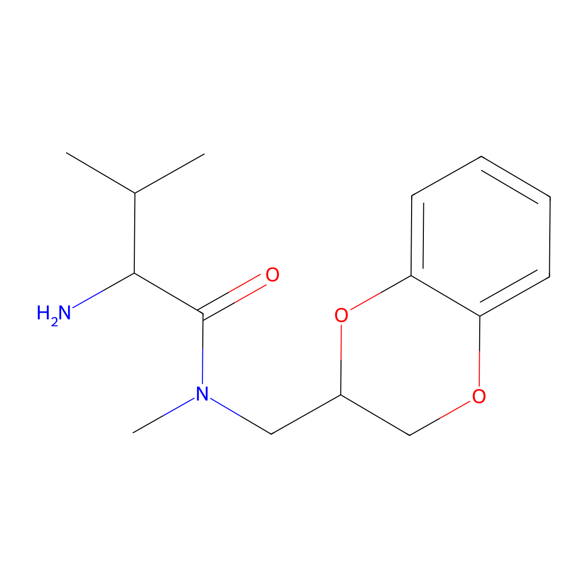 (S)-2-Amino-N-(2,3-dihydro-benzo[1,4]dioxin-2-ylmethyl)-3,N-dimethyl-butyramide molecular structure, CAS 1290198-35-4
