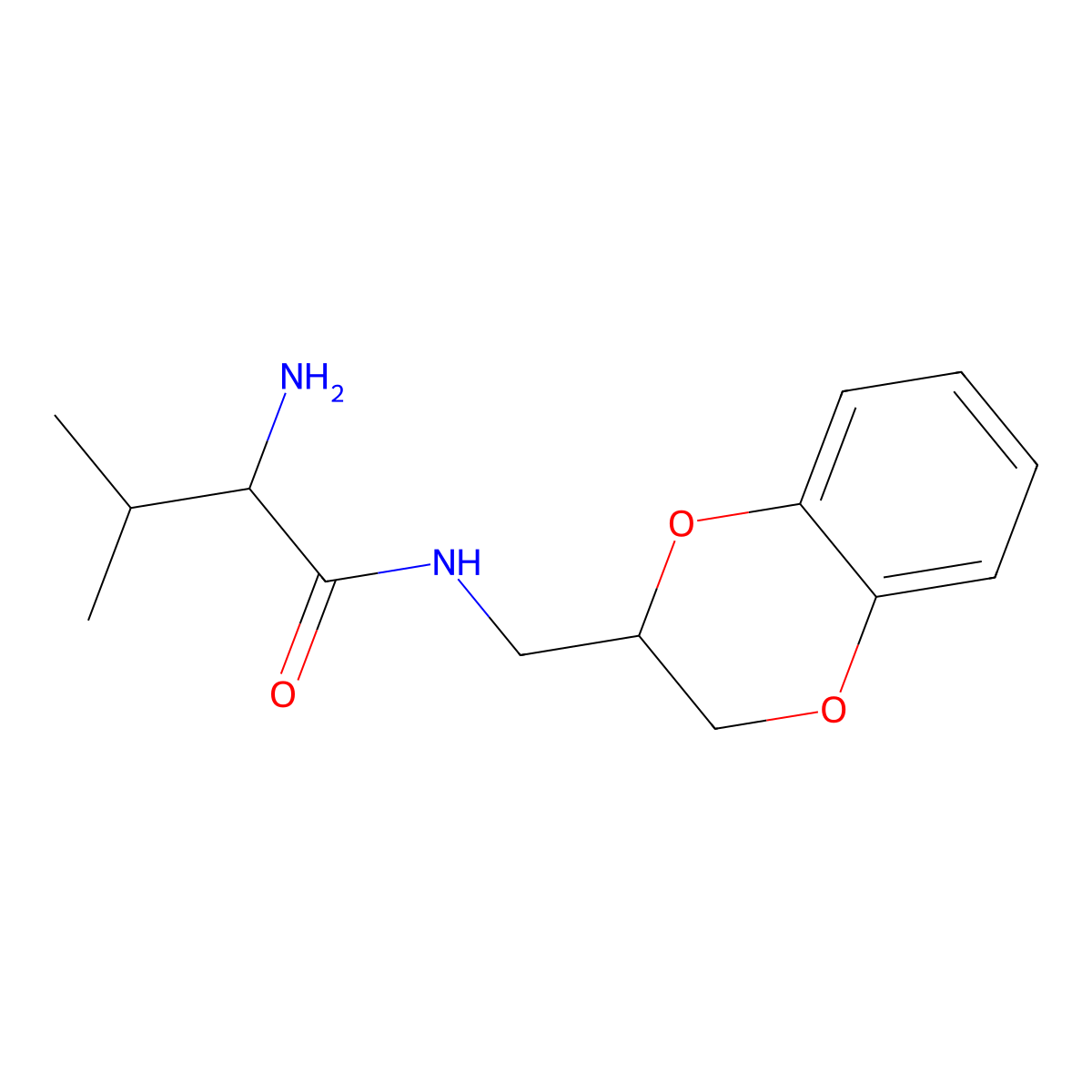(S)-2-Amino-N-(2,3-dihydro-benzo[1,4]dioxin-2-ylmethyl)-3-methyl-butyramide molecular structure, CAS 1290211-41-4