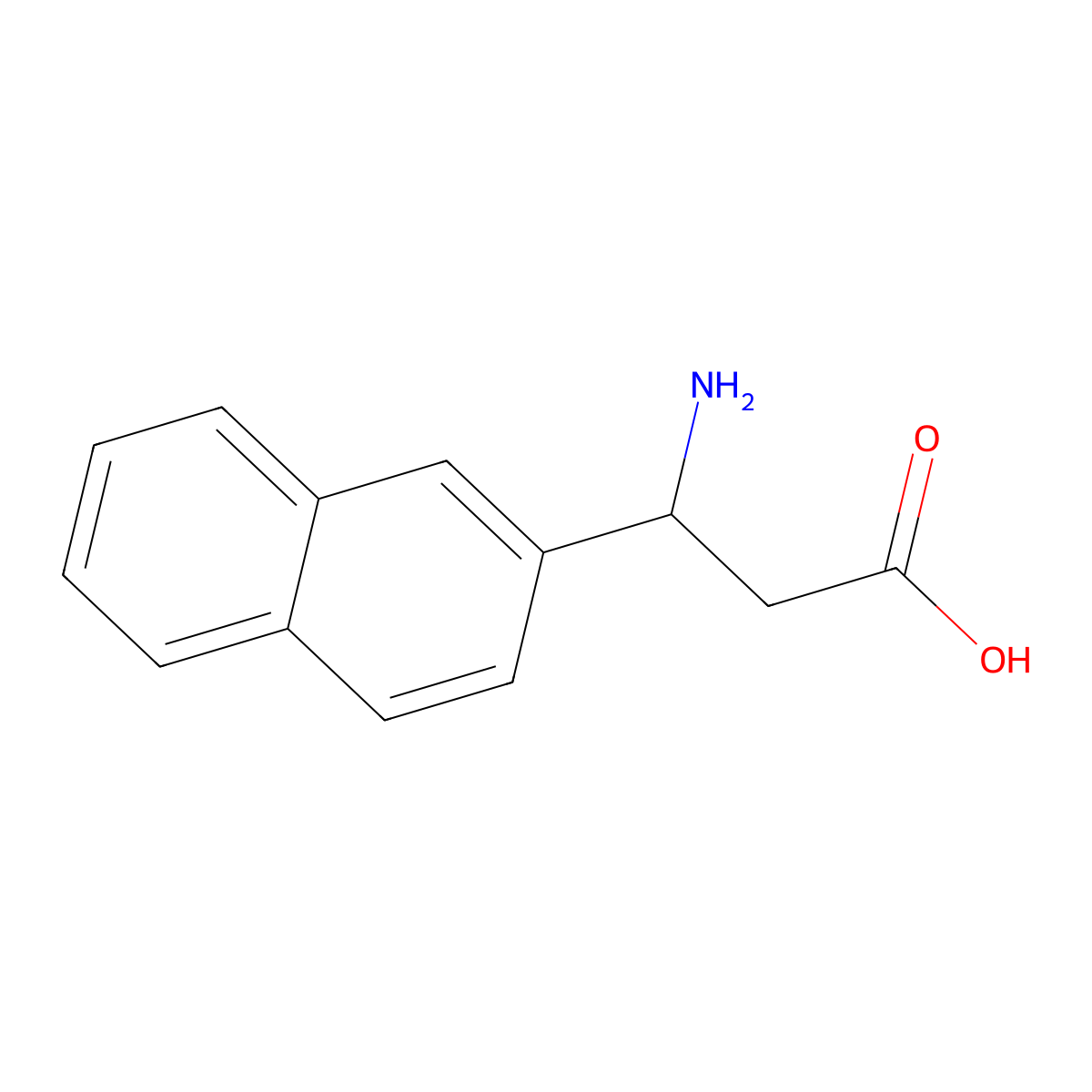 3-Amino-3-(naphthalen-2-yl)propanoic acid molecular structure, CAS 129042-57-5
