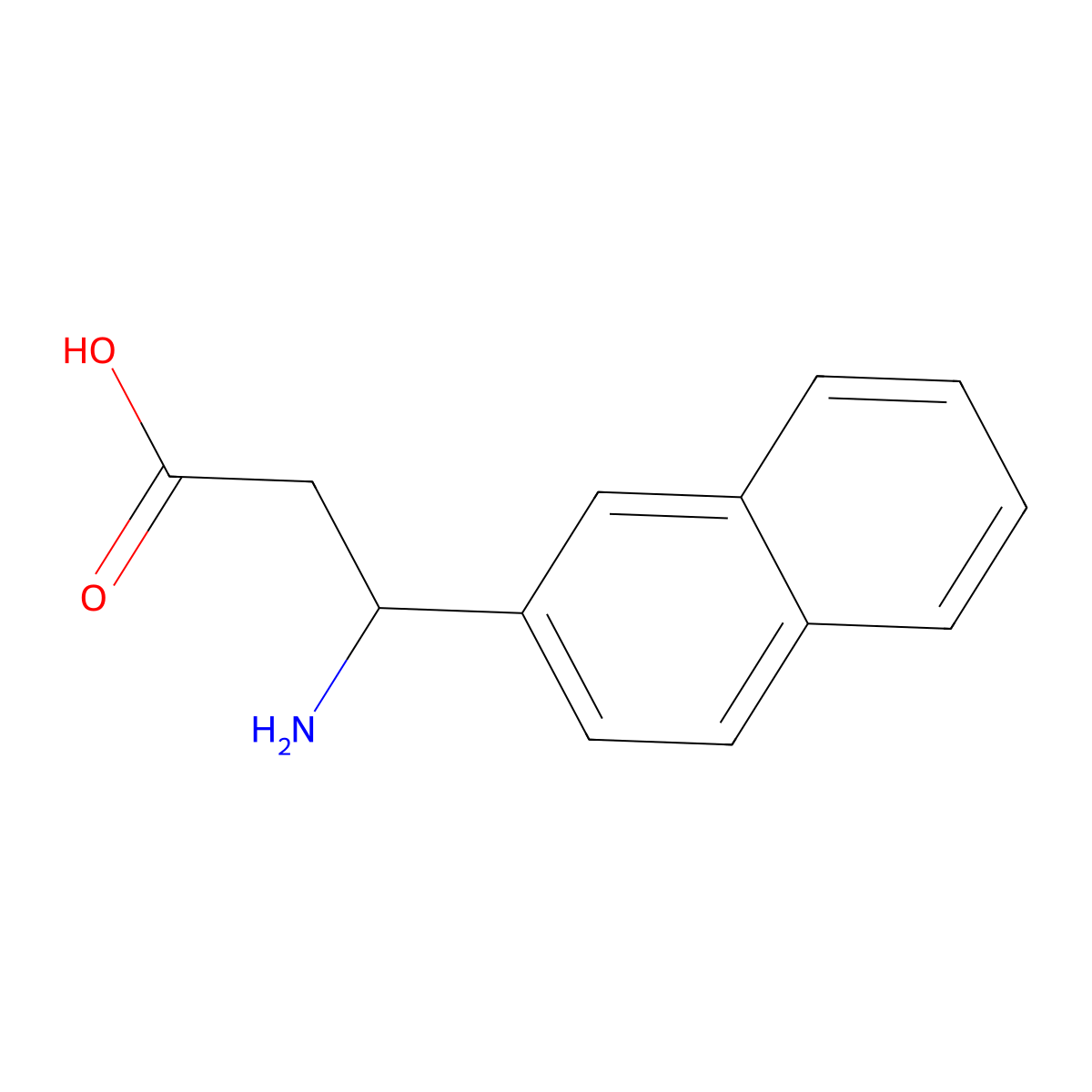 3-Amino-3-(naphthalen-2-yl)propanoic acid molecular structure, CAS 129042-57-5