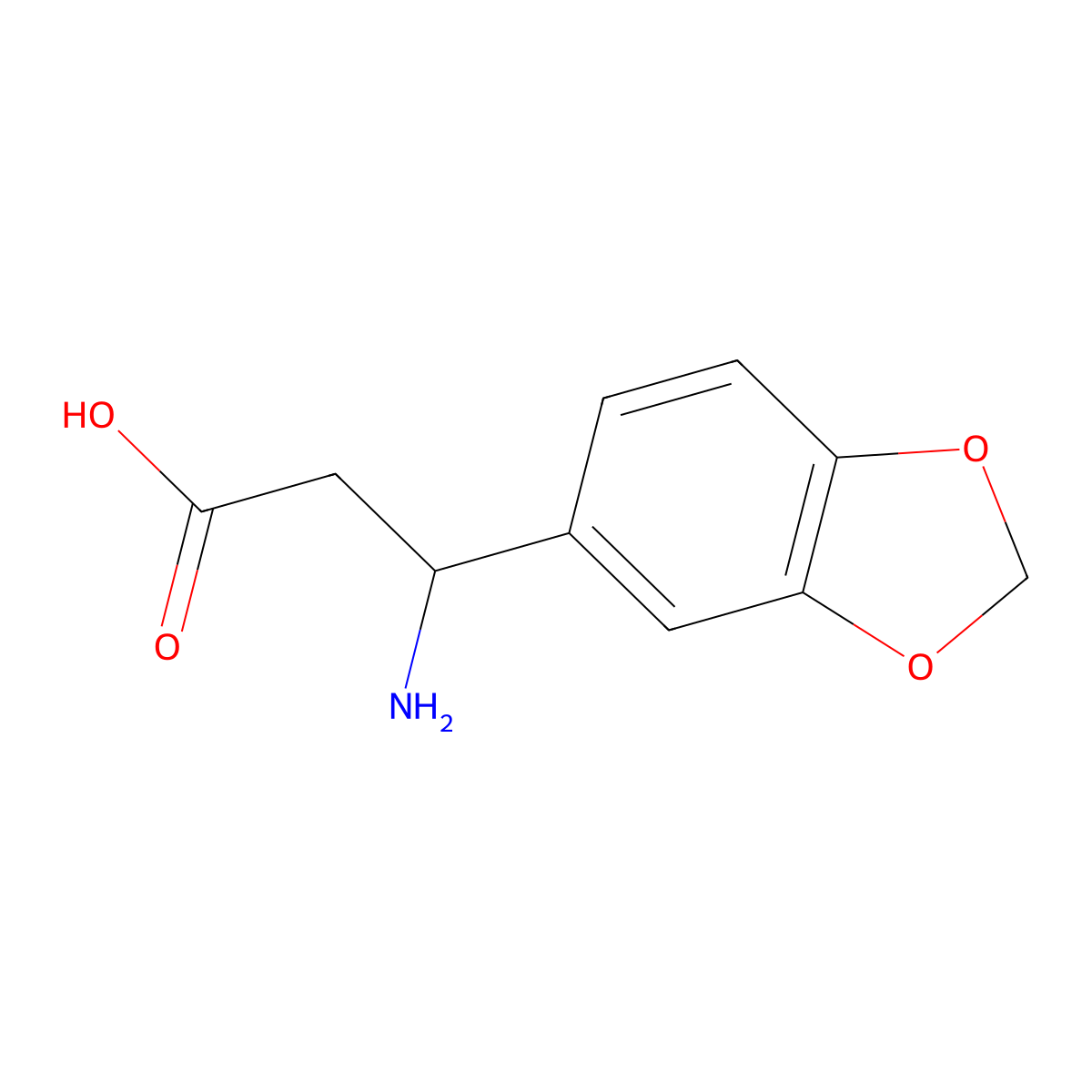 3-Amino-3-benzo[1,3]dioxol-5-yl-propionic acid molecular structure, CAS 129042-60-0