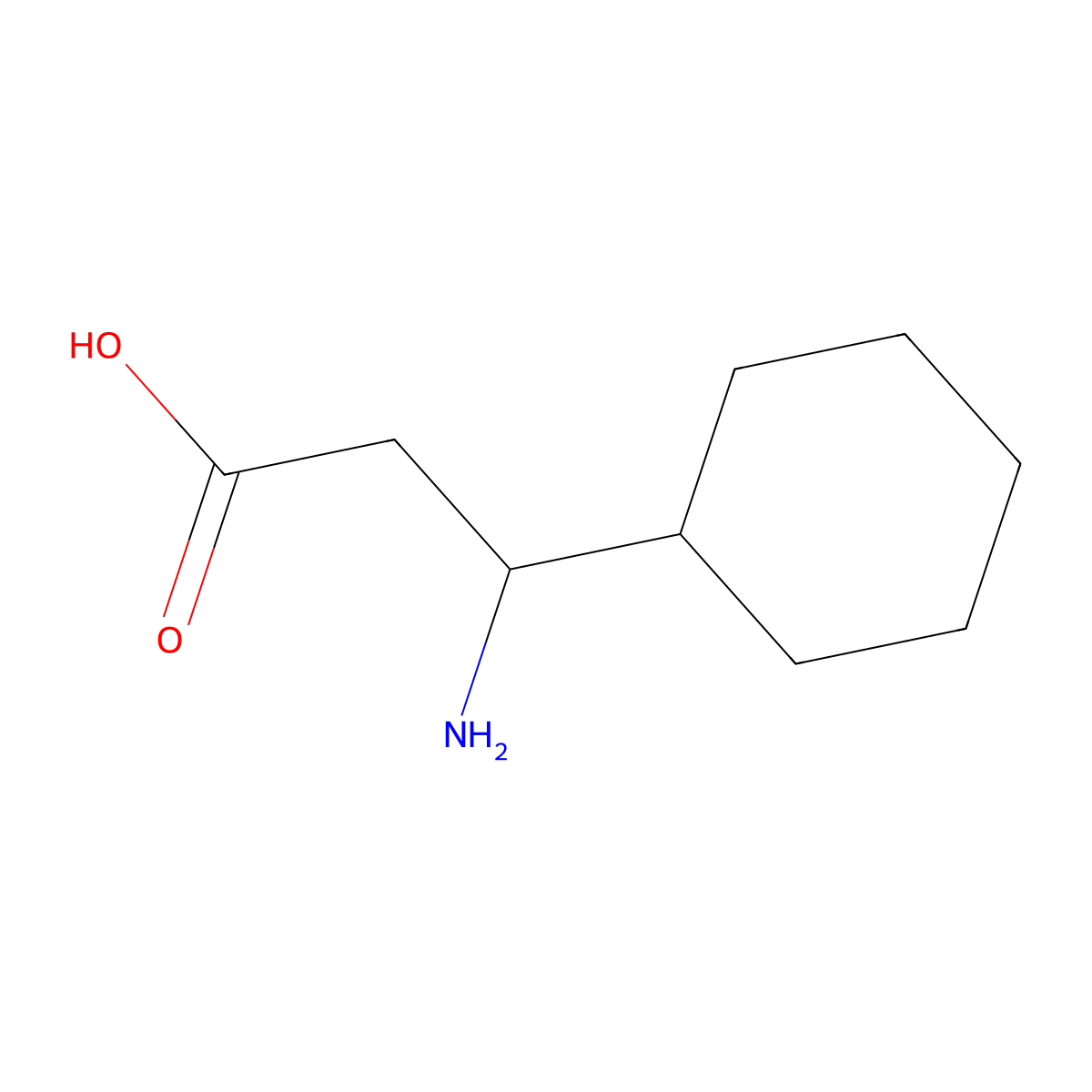 beta-Aminocyclohexanepropanoic acid molecular structure, CAS 129042-71-3