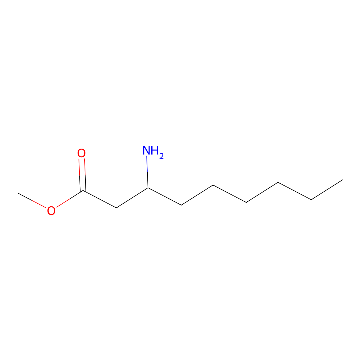 Methyl 3-aminononanoate molecular structure, CAS 129042-84-8