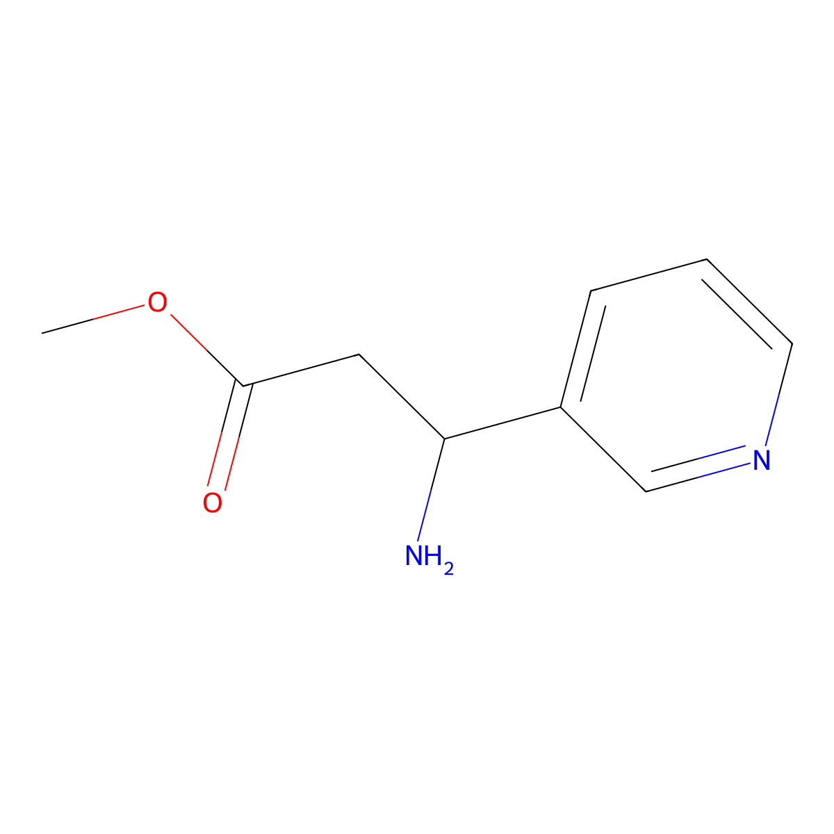 Methyl 3-amino-3-(pyridin-3-YL)propanoate molecular structure, CAS 129042-89-3