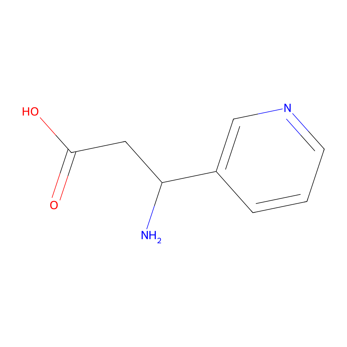 (S)-3-Amino-3-(pyridin-3-yl)propanoic acid molecular structure, CAS 129043-04-5