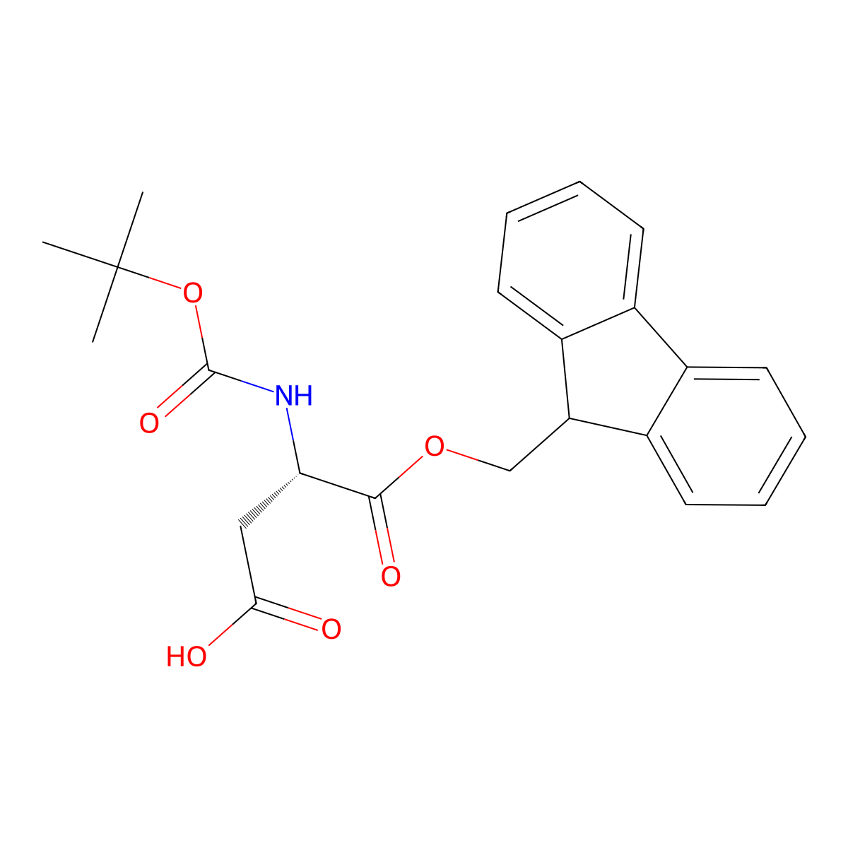 N-alpha-tert-Butyloxycarbonylaspartic acid beta-fluorenylmethyl ester molecular structure, CAS 129046-87-3