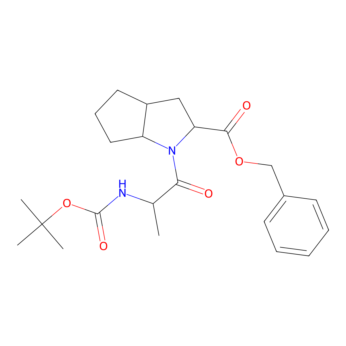 1-(2-tert-Butoxycarbonylamino-1-oxopropyl)octahydrocyclopenta[b]pyrrole-2-caroxylic Acid, Benzyl Ester molecular structure, CAS 129048-22-2