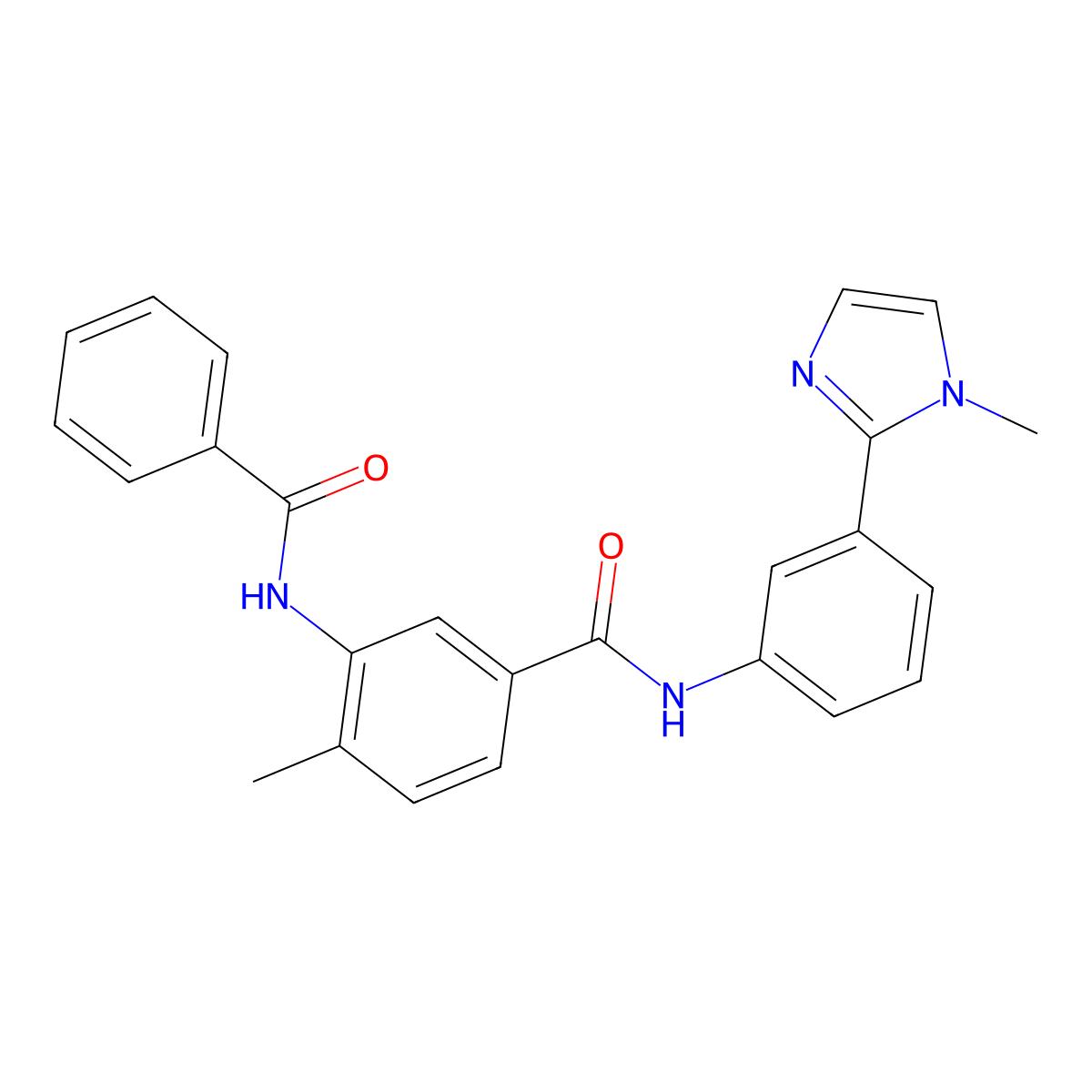 3-benzamido-4-methyl-N-[3-(1-methyl-1H-imidazol-2-yl)phenyl]benzamide molecular structure, CAS 1290490-78-6