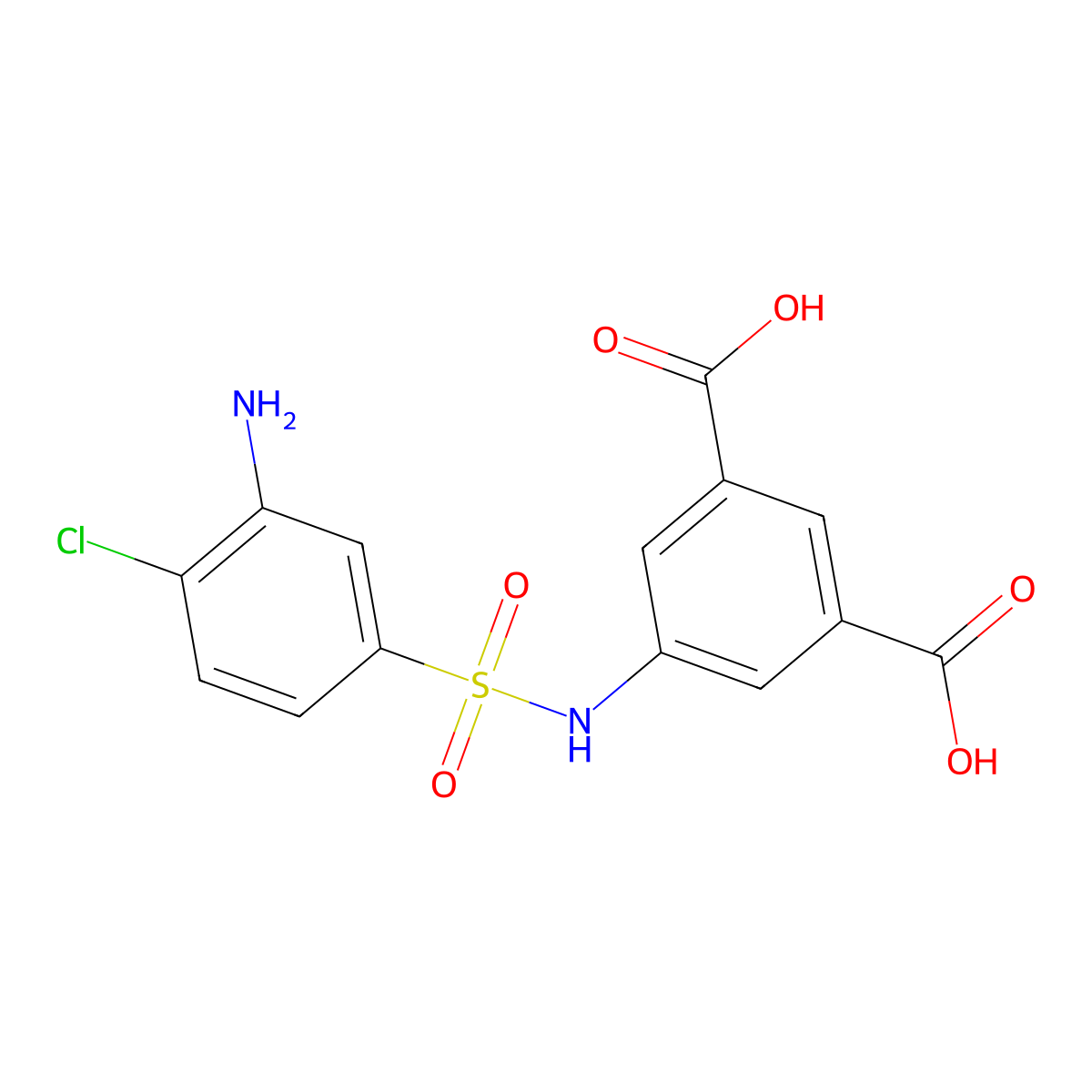 5-(3-Amino-4-chlorophenylsulfonamido)isophthalic acid molecular structure, CAS 129050-16-4
