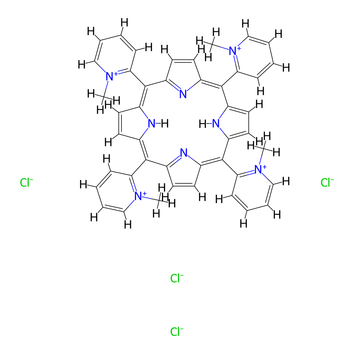 meso-Tetra (N-methyl-2-pyridyl) porphine tetrachloride molecular structure, CAS 129051-18-9
