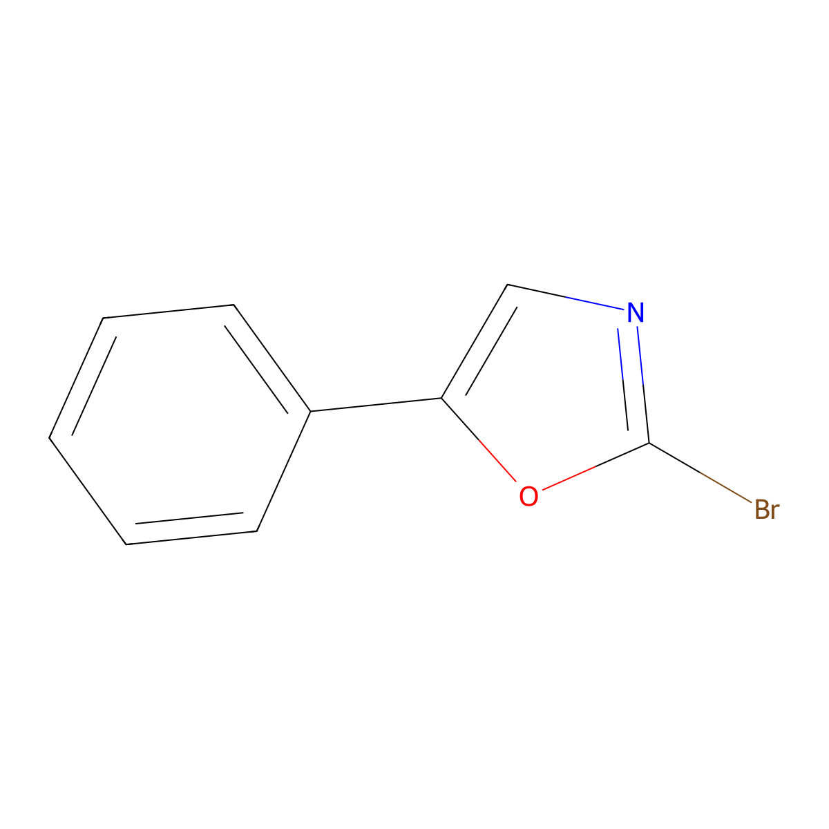 2-Bromo-5-phenyl-1,3-oxazole molecular structure, CAS 129053-70-9